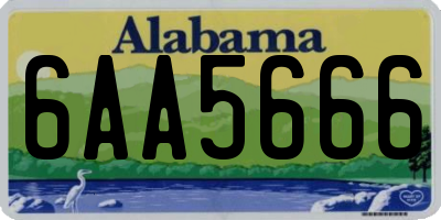 AL license plate 6AA5666