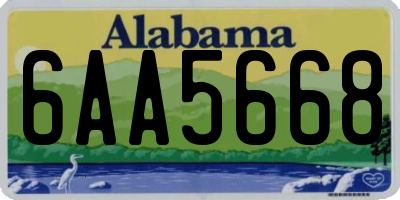 AL license plate 6AA5668
