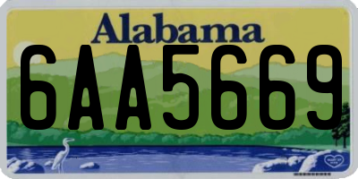 AL license plate 6AA5669