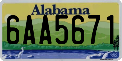 AL license plate 6AA5671