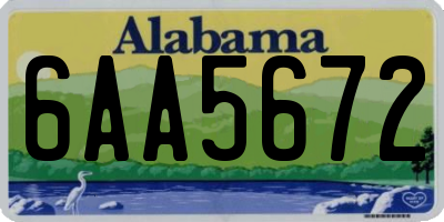 AL license plate 6AA5672