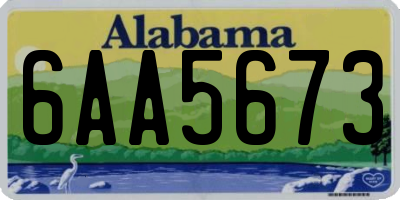 AL license plate 6AA5673