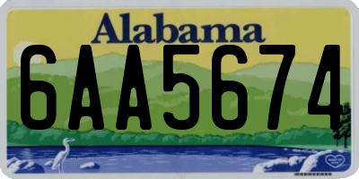 AL license plate 6AA5674