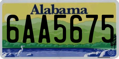 AL license plate 6AA5675