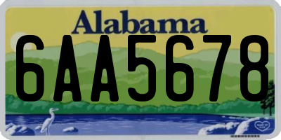 AL license plate 6AA5678