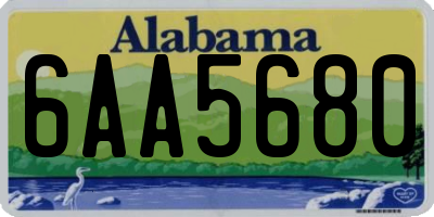 AL license plate 6AA5680