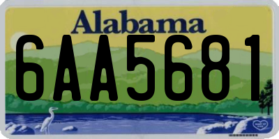 AL license plate 6AA5681
