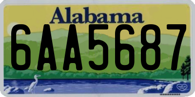 AL license plate 6AA5687