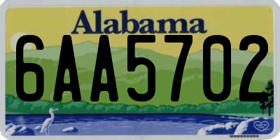AL license plate 6AA5702