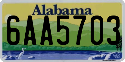 AL license plate 6AA5703