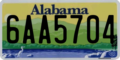 AL license plate 6AA5704