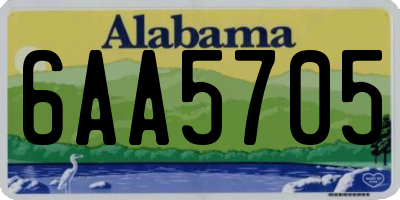 AL license plate 6AA5705
