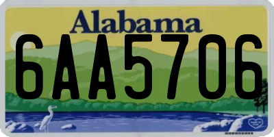 AL license plate 6AA5706