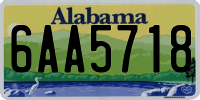 AL license plate 6AA5718