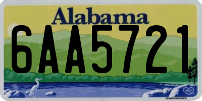 AL license plate 6AA5721