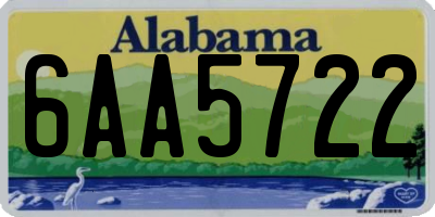 AL license plate 6AA5722