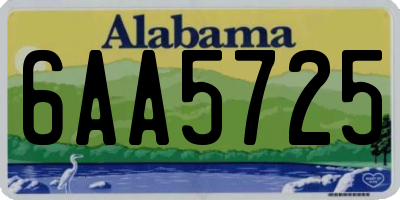 AL license plate 6AA5725