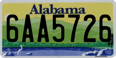 AL license plate 6AA5726