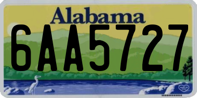 AL license plate 6AA5727