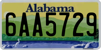 AL license plate 6AA5729