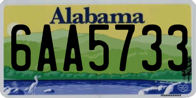 AL license plate 6AA5733