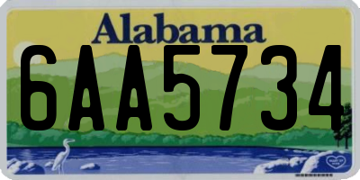 AL license plate 6AA5734