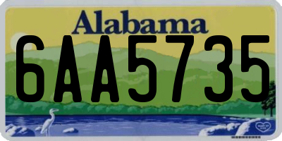 AL license plate 6AA5735