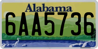 AL license plate 6AA5736
