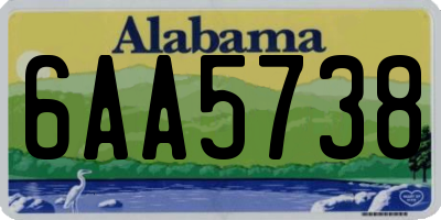 AL license plate 6AA5738