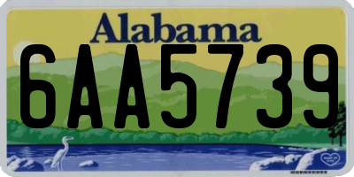 AL license plate 6AA5739