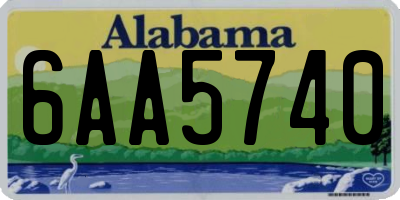 AL license plate 6AA5740