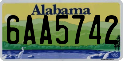 AL license plate 6AA5742