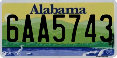 AL license plate 6AA5743