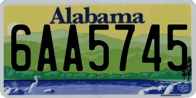 AL license plate 6AA5745