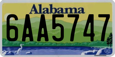 AL license plate 6AA5747