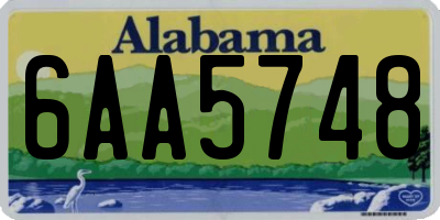 AL license plate 6AA5748