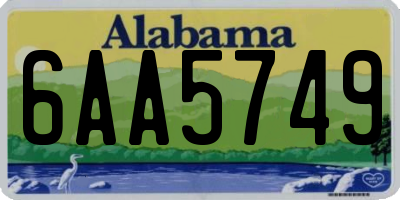 AL license plate 6AA5749