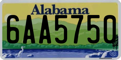 AL license plate 6AA5750