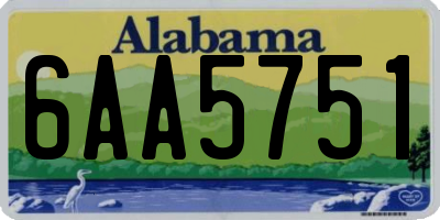 AL license plate 6AA5751
