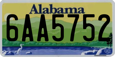 AL license plate 6AA5752