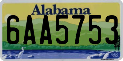 AL license plate 6AA5753