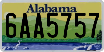 AL license plate 6AA5757