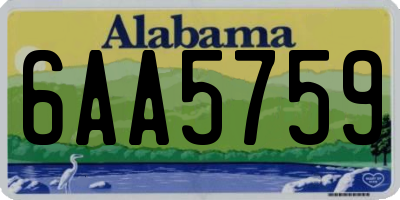 AL license plate 6AA5759