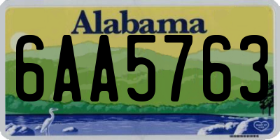 AL license plate 6AA5763