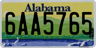 AL license plate 6AA5765