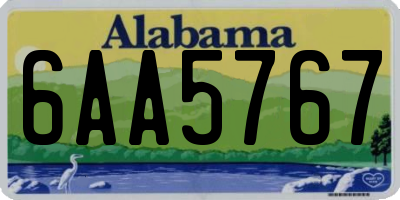 AL license plate 6AA5767
