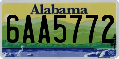 AL license plate 6AA5772