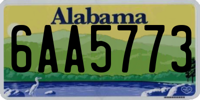 AL license plate 6AA5773