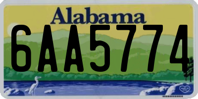 AL license plate 6AA5774