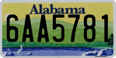 AL license plate 6AA5781